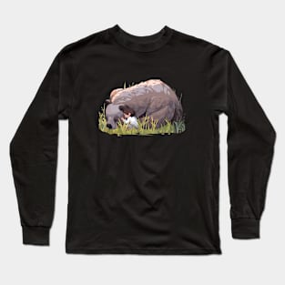 Adorable Grizzly Bear Animal Loving Cuddle Embrace Children Kid Tenderness Long Sleeve T-Shirt